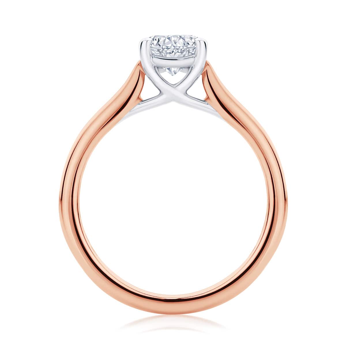Cushion Diamond with Side Stones Ring in Rose Gold | Accented Ballerina (Cushion)