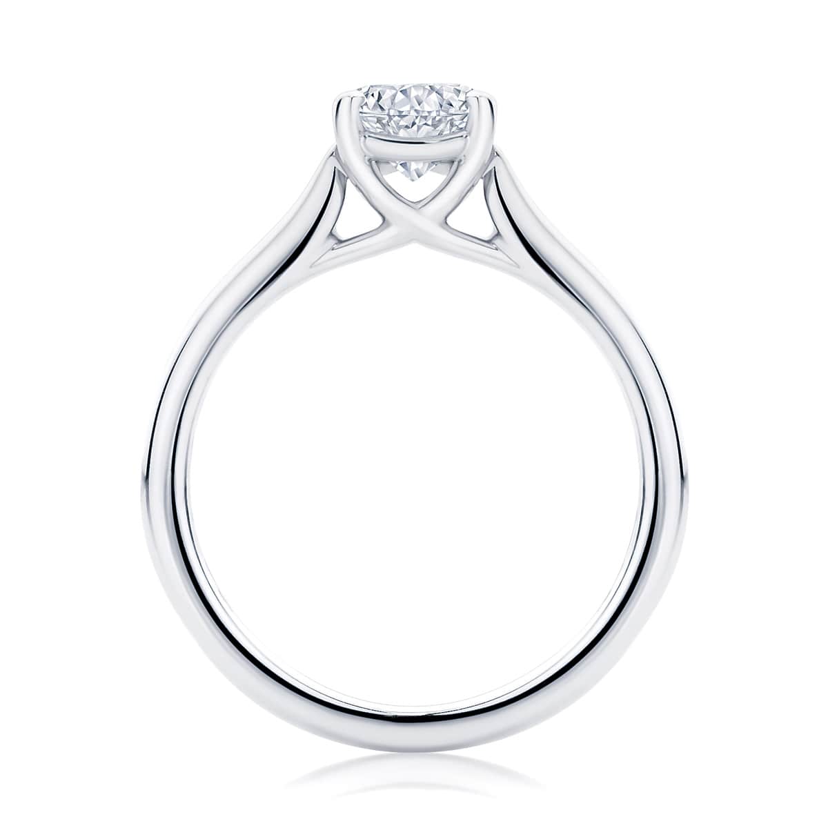 Cushion Diamond with Side Stones Ring in White Gold | Accented Ballerina (Cushion)