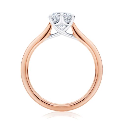 Marquise Diamond with Side Stones Ring in Rose Gold | Accented Ballerina (Marquise)