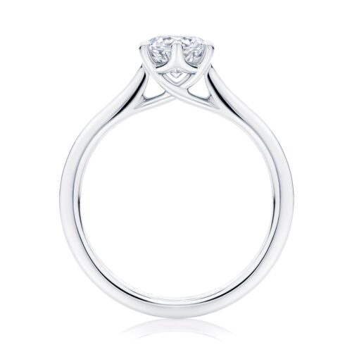 Marquise Diamond with Side Stones Ring in White Gold | Accented Ballerina (Marquise)