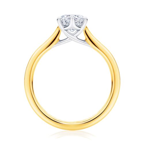 Marquise Diamond with Side Stones Ring in Yellow Gold | Accented Ballerina (Marquise)