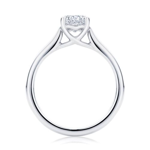 Oval Diamond with Side Stones Ring in Platinum | Accented Ballerina (Oval)