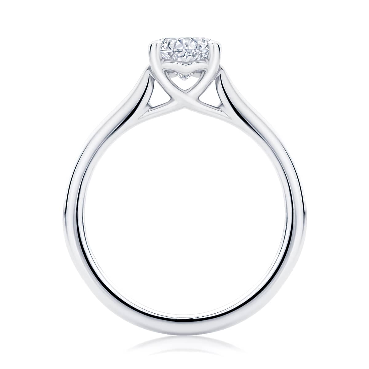 Oval Diamond with Side Stones Ring in Platinum | Accented Ballerina (Oval)