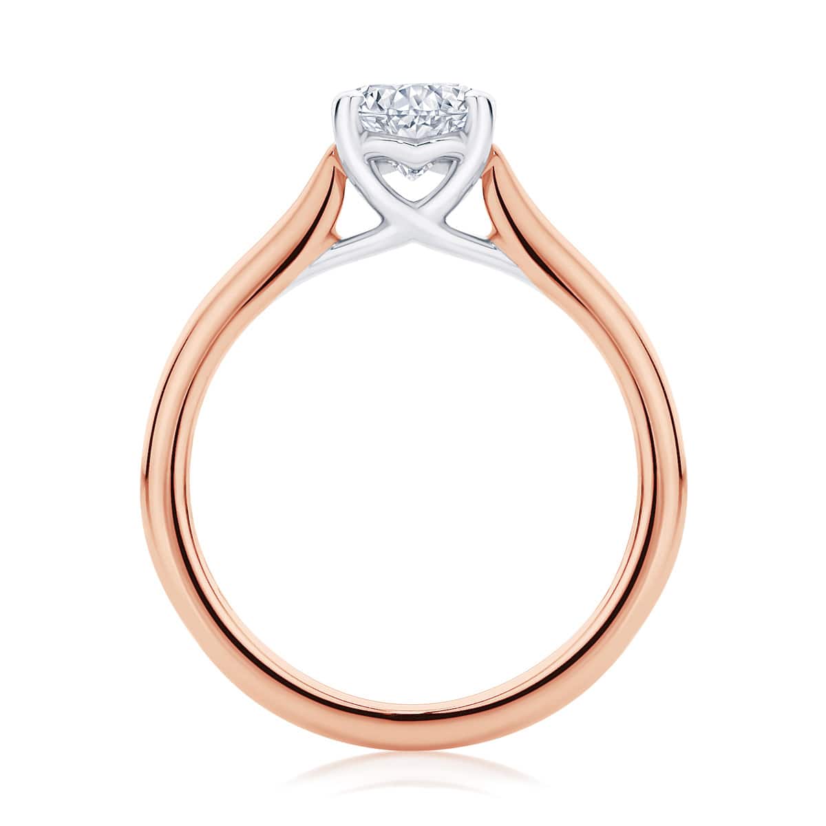 Oval Diamond with Side Stones Ring in Rose Gold | Accented Ballerina (Oval)