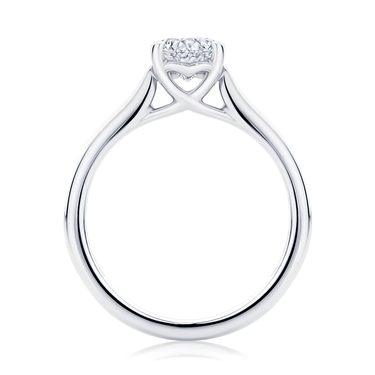 Oval Diamond with Side Stones Ring in White Gold | Accented Ballerina (Oval)