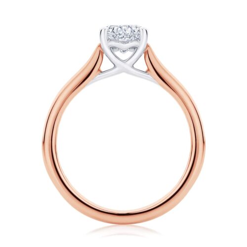 Pear Diamond with Side Stones Ring in Rose Gold | Accented Ballerina (Pear)