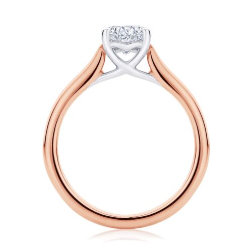 Pear Diamond with Side Stones Ring in Rose Gold | Accented Ballerina (Pear)