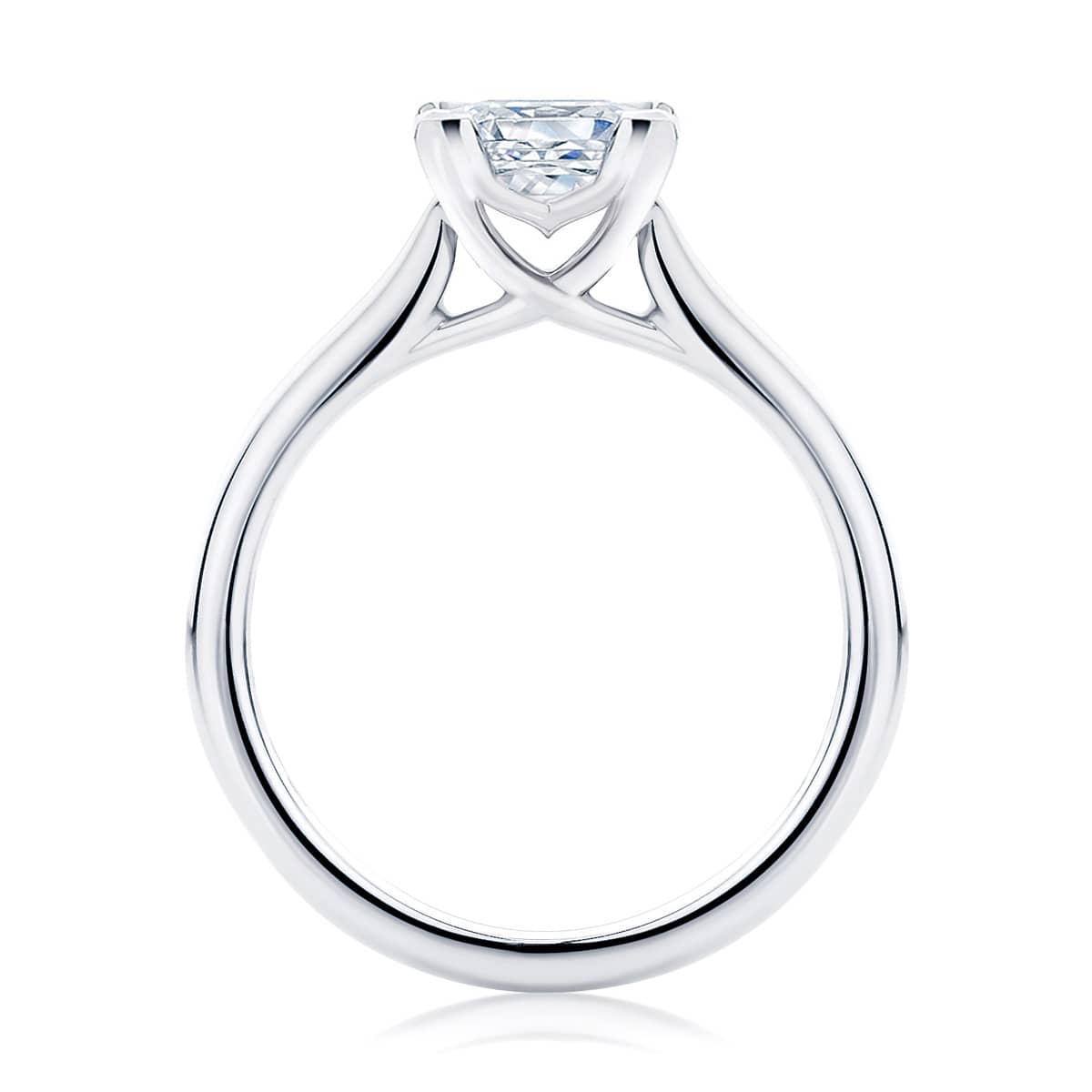 Princess Diamond with Side Stones Ring in Platinum | Accented Ballerina (Princess)
