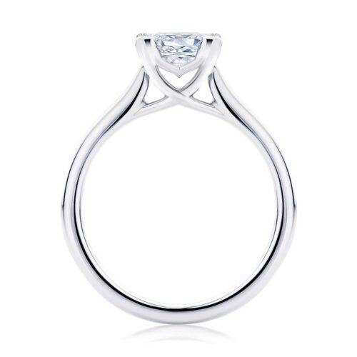 Princess Diamond with Side Stones Ring in White Gold | Accented Ballerina (Princess)