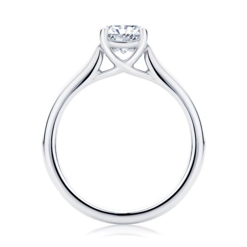 Radiant Diamond with Side Stones Ring in Platinum | Accented Ballerina (Radiant Cut)