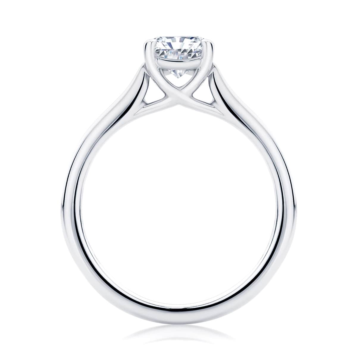 Radiant Diamond with Side Stones Ring in Platinum | Accented Ballerina (Radiant Cut)