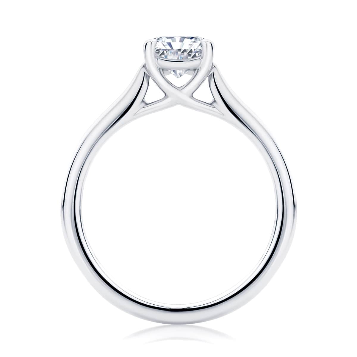 Radiant Diamond with Side Stones Ring in Platinum | Accented Ballerina (Radiant Cut)