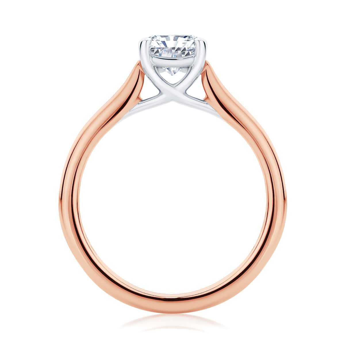 Radiant Diamond with Side Stones Ring in Rose Gold | Accented Ballerina (Radiant Cut)