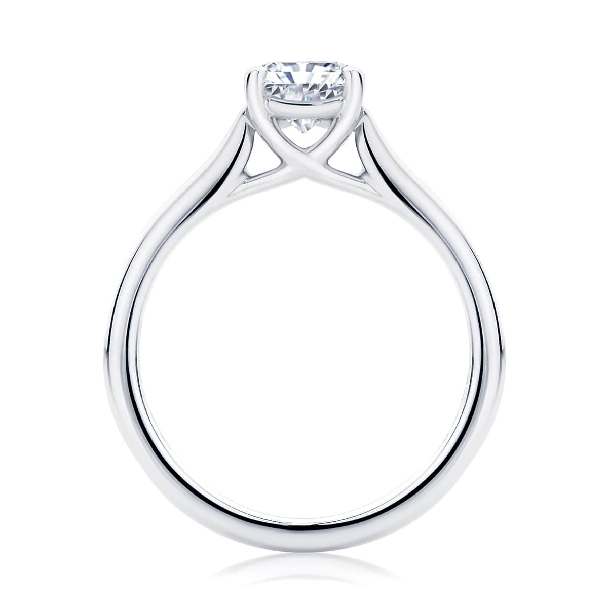 Radiant Diamond with Side Stones Ring in White Gold | Accented Ballerina (Radiant Cut)