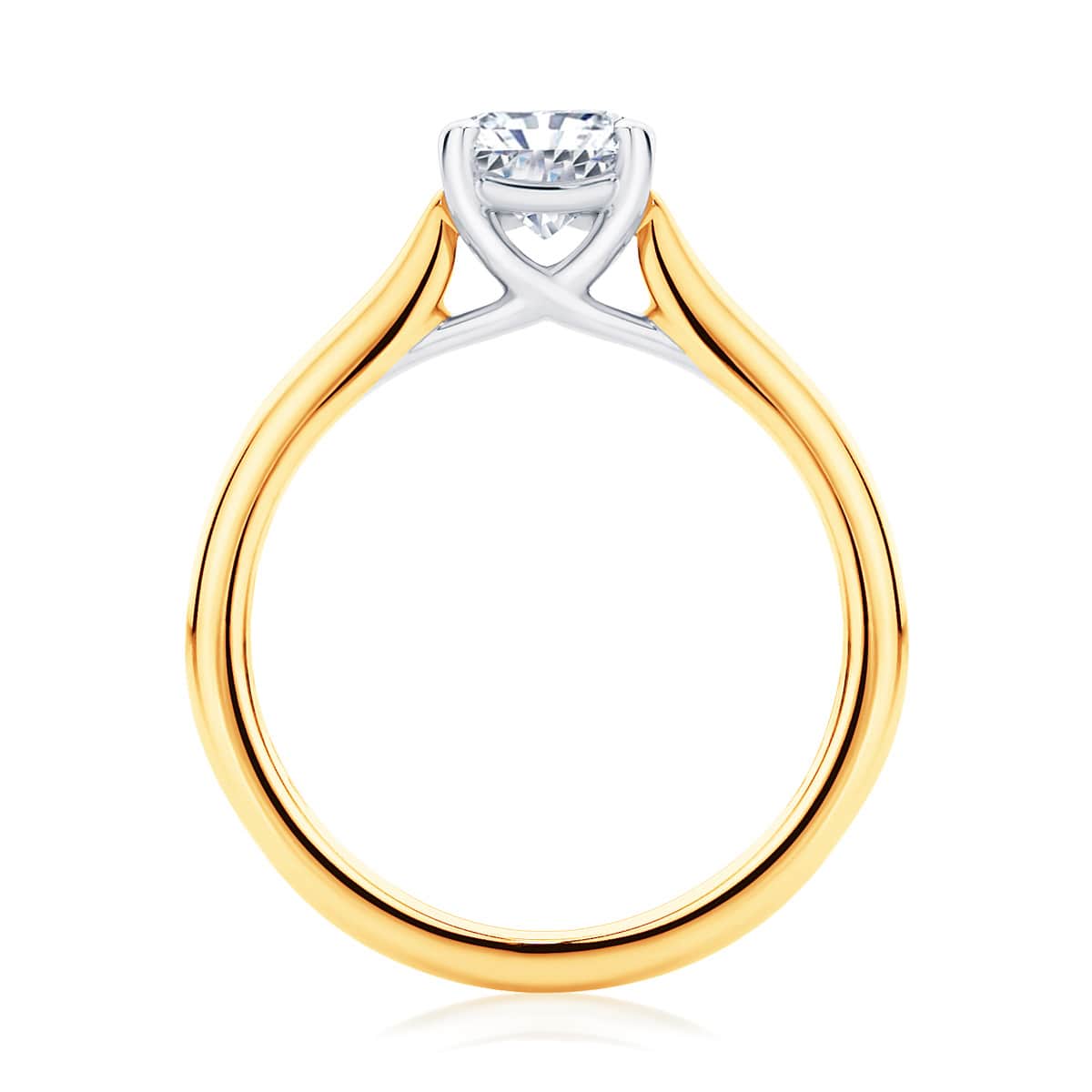 Radiant Diamond with Side Stones Ring in Yellow Gold | Accented Ballerina (Radiant Cut)
