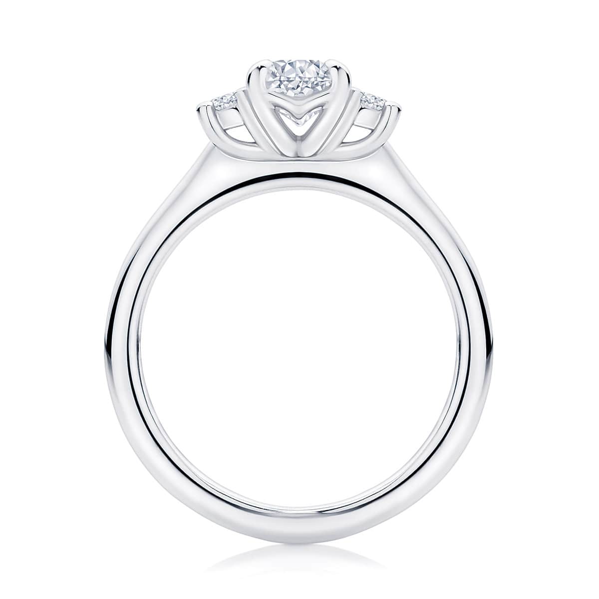 Cushion Diamond Three Stone Ring in Platinum | Arcadia (Cushion)