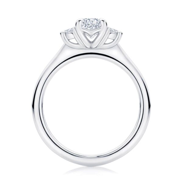Cushion Diamond Three Stone Ring in White Gold | Arcadia (Cushion)