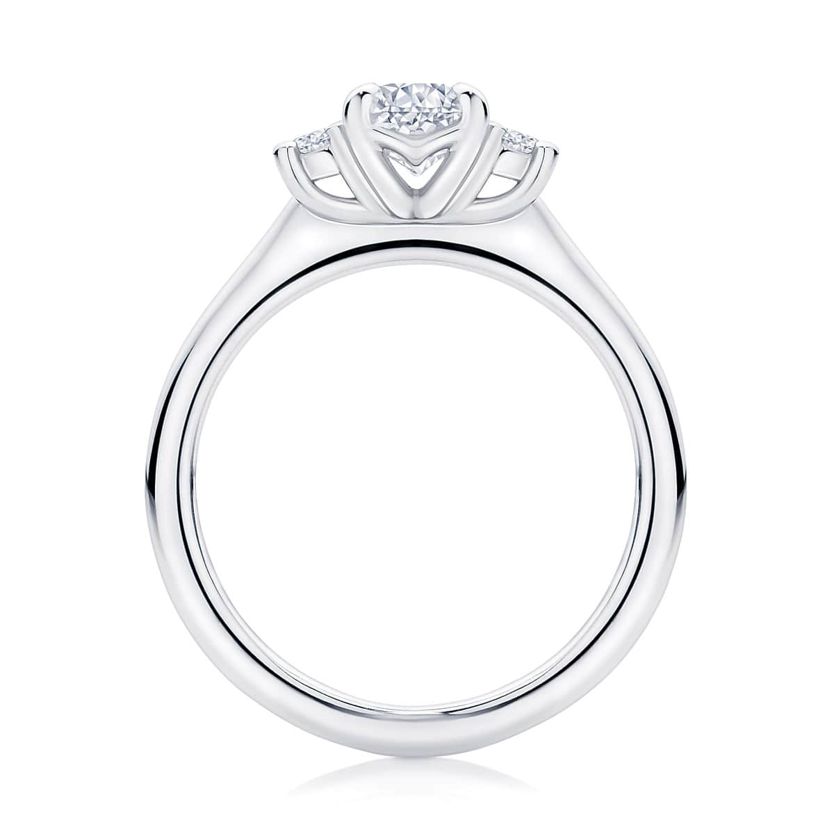 Cushion Diamond Three Stone Ring in White Gold | Arcadia (Cushion)