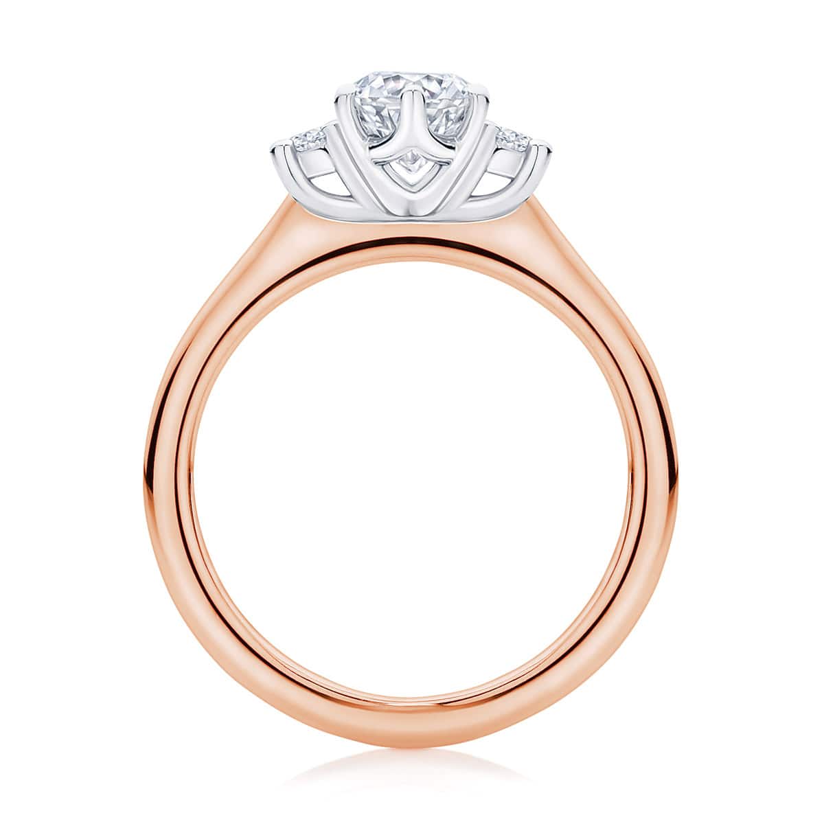 Marquise Diamond Three Stone Ring in Rose Gold | Arcadia (Marquise)