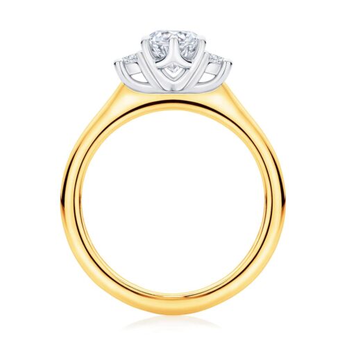 Marquise Diamond Three Stone Ring in Yellow Gold | Arcadia (Marquise)