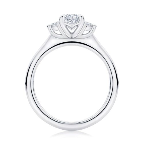 Pear Diamond Three Stone Ring in White Gold | Arcadia (Pear)