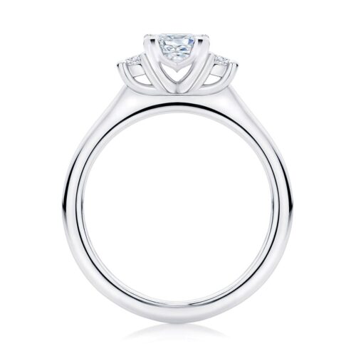 Princess Diamond Three Stone Ring in Platinum | Arcadia (Princess)