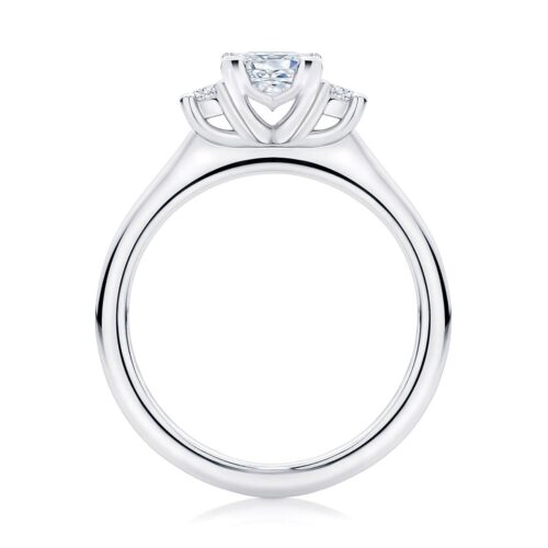 Princess Diamond Three Stone Ring in Platinum | Arcadia (Princess)