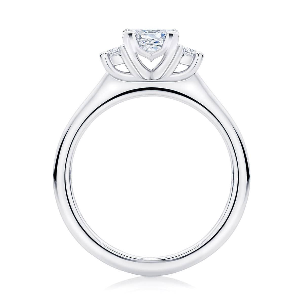 Princess Diamond Three Stone Ring in Platinum | Arcadia (Princess)