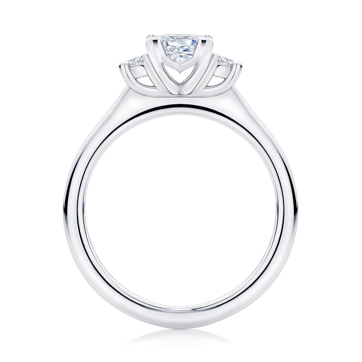 Princess Diamond Three Stone Ring in White Gold | Arcadia (Princess)