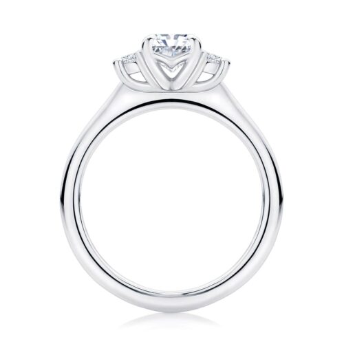 Radiant Diamond Three Stone Ring in Platinum | Arcadia (Radiant Cut)