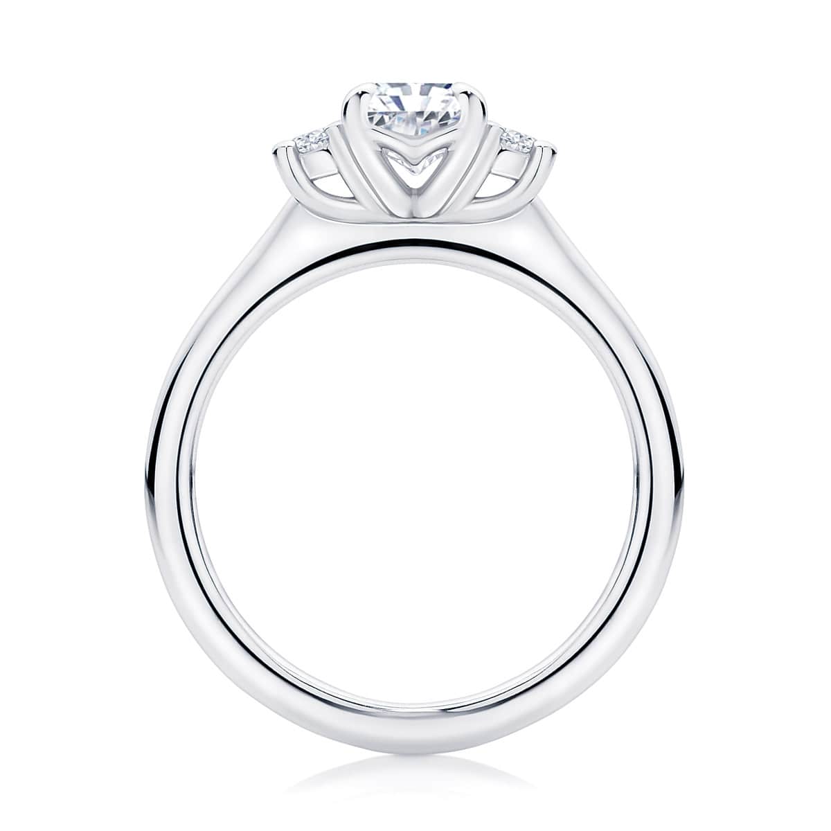 Radiant Diamond Three Stone Ring in Platinum | Arcadia (Radiant Cut)