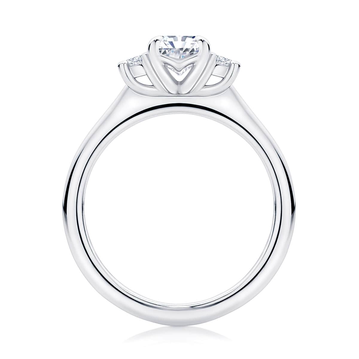 Radiant Diamond Three Stone Ring in White Gold | Arcadia (Radiant Cut)