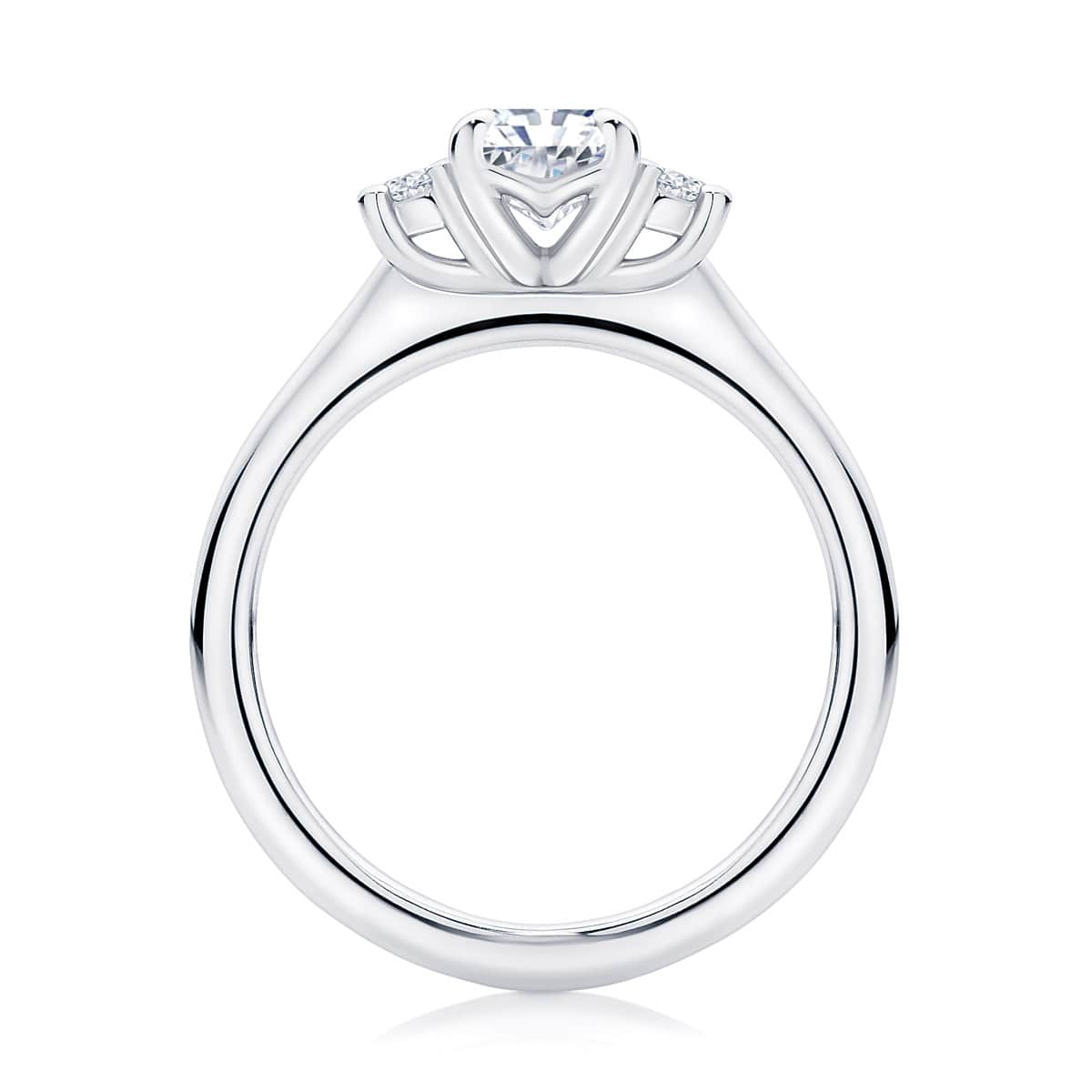 Radiant Diamond Three Stone Ring in White Gold | Arcadia (Radiant Cut)