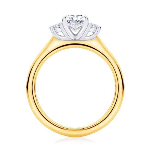 Radiant Diamond Three Stone Ring in Yellow Gold | Arcadia (Radiant Cut)