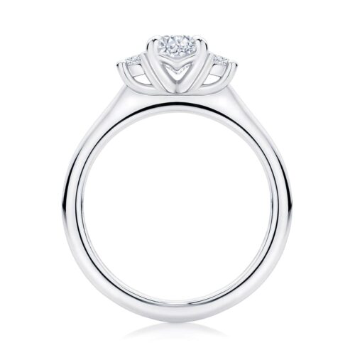 Round Diamond Three Stone Ring in Platinum | Arcadia (Round)