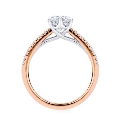 Marquise Diamond with Side Stones Ring in Rose Gold | Aurelia (Marquise)