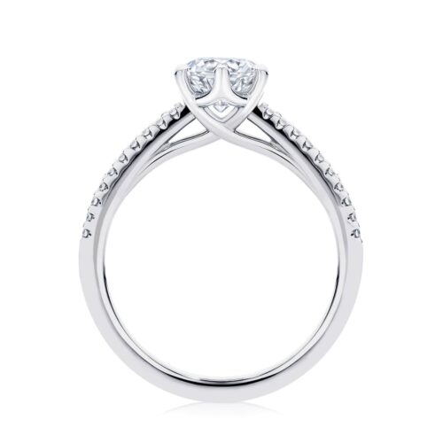 Marquise Diamond with Side Stones Ring in White Gold | Aurelia (Marquise)