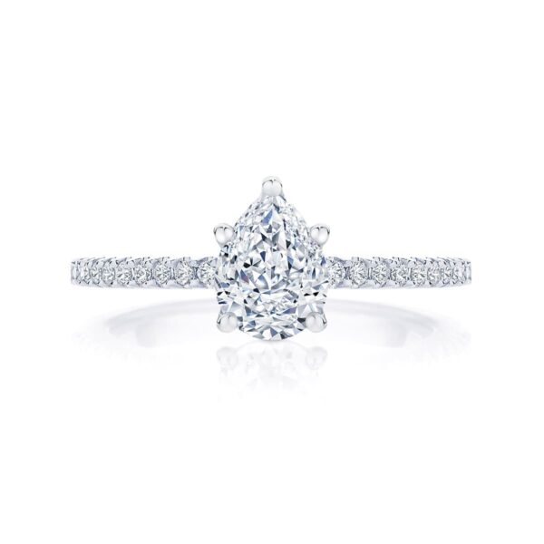 Pear Diamond with Side Stones Ring in White Gold | Aurelia (Pear)