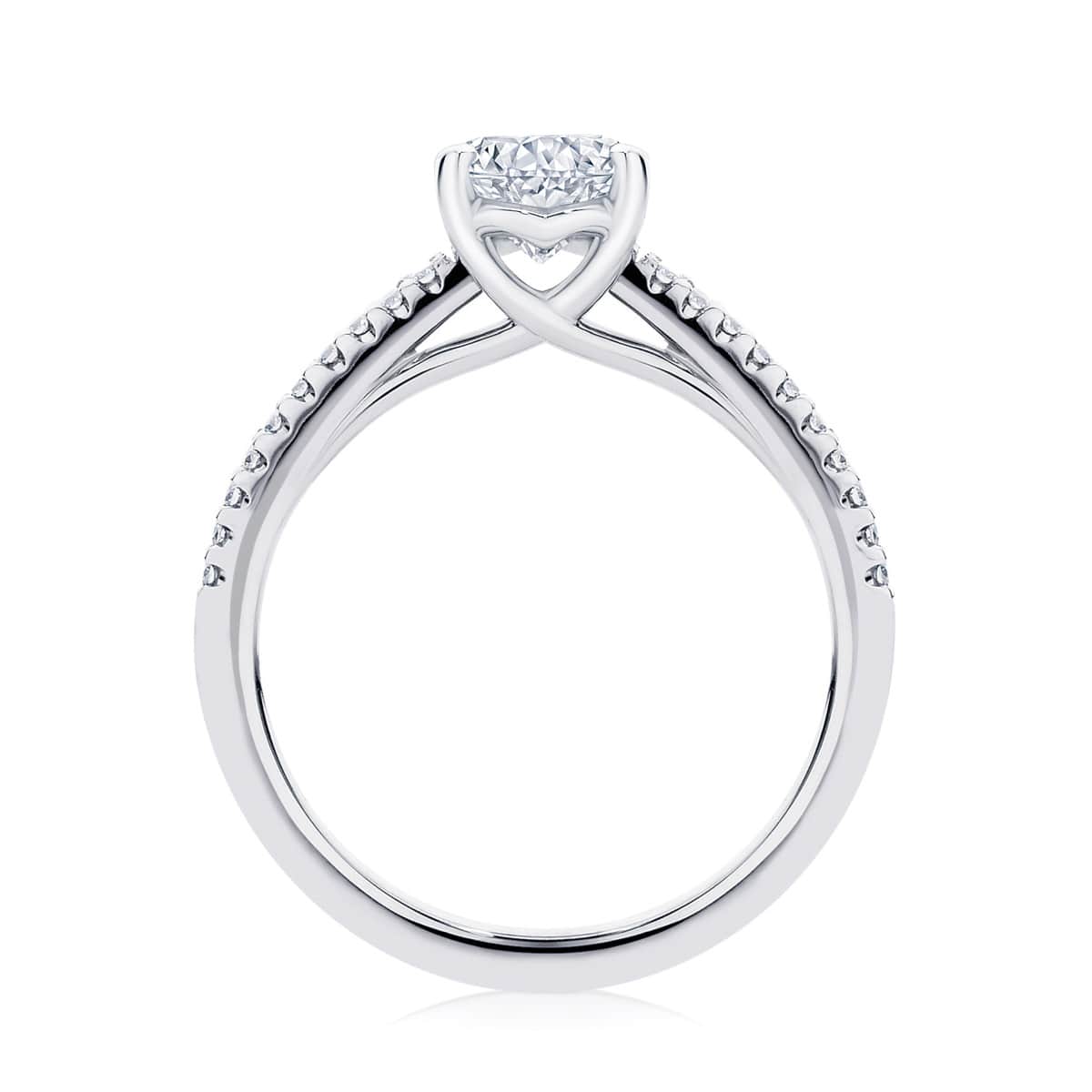 Pear Diamond with Side Stones Ring in Platinum | Aurelia (Pear)