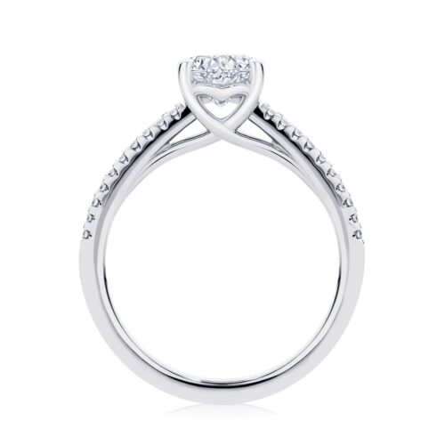 Pear Diamond with Side Stones Ring in White Gold | Aurelia (Pear)