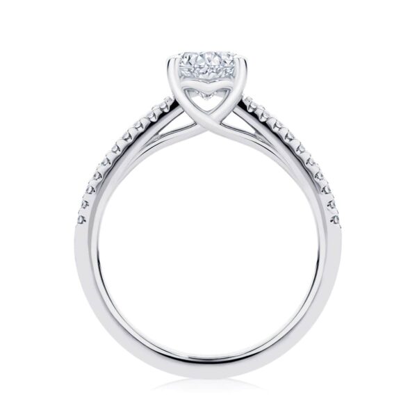 Pear Diamond with Side Stones Ring in White Gold | Aurelia (Pear)