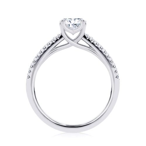 Radiant Diamond with Side Stones Ring in Platinum | Aurelia (Radiant Cut)