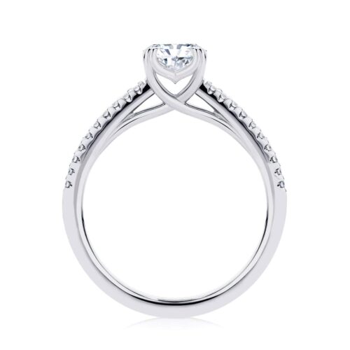 Radiant Diamond with Side Stones Ring in White Gold | Aurelia (Radiant Cut)