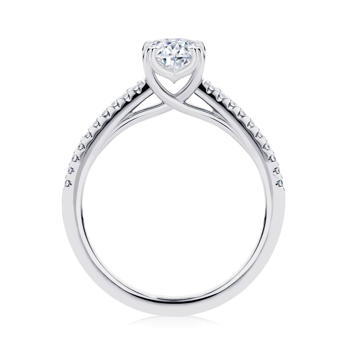 Round Diamond with Side Stones Ring in Platinum | Aurelia (Round)