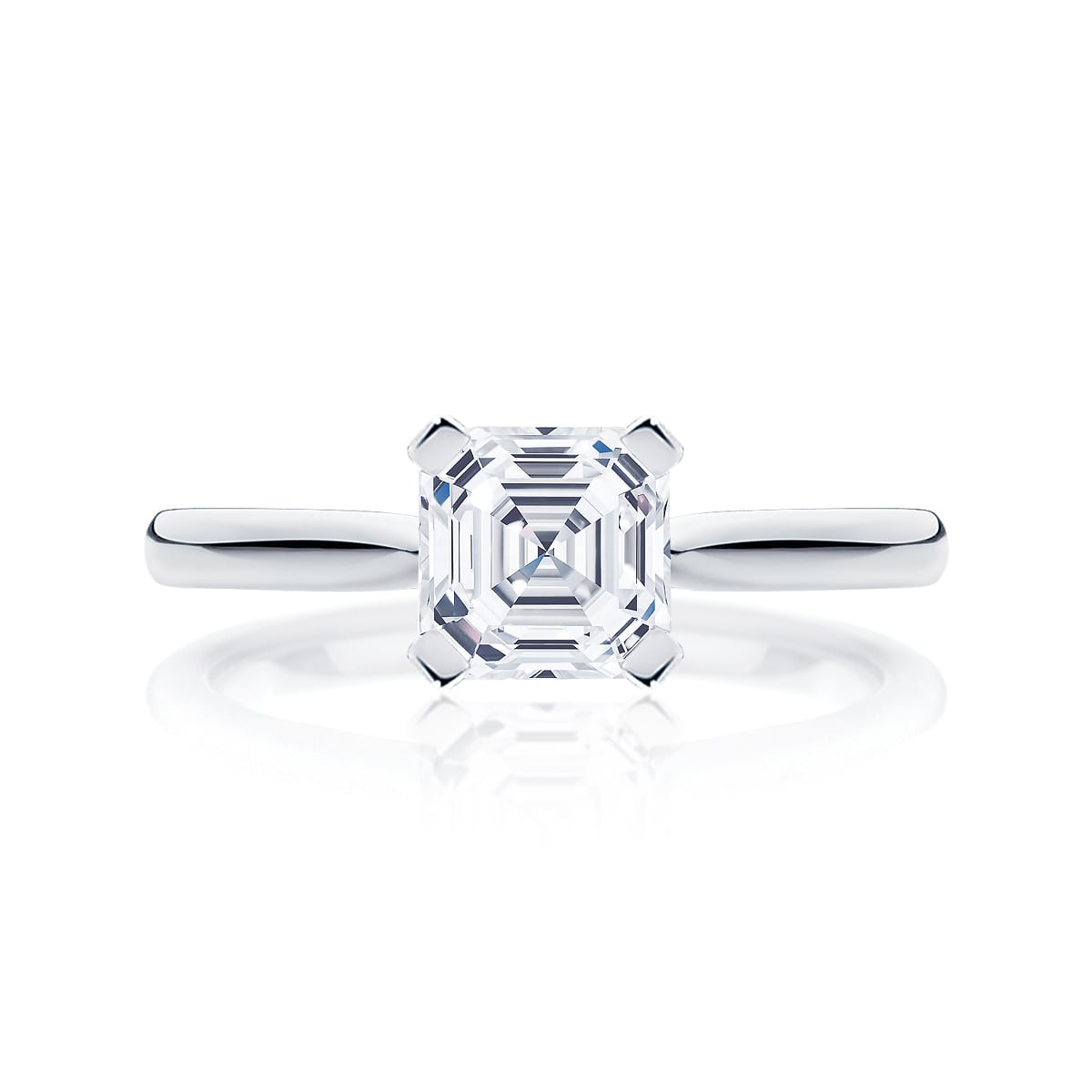 Mirrored Cluster Ring with Asscher Cut Diamond – ARTEMER