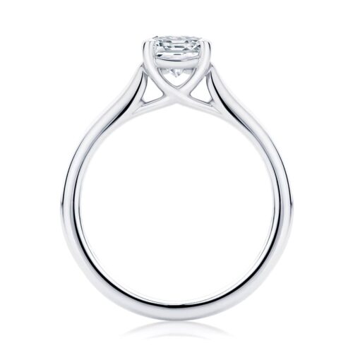 Asscher Diamond Solitaire Ring in Platinum | Ballerina (Asscher)