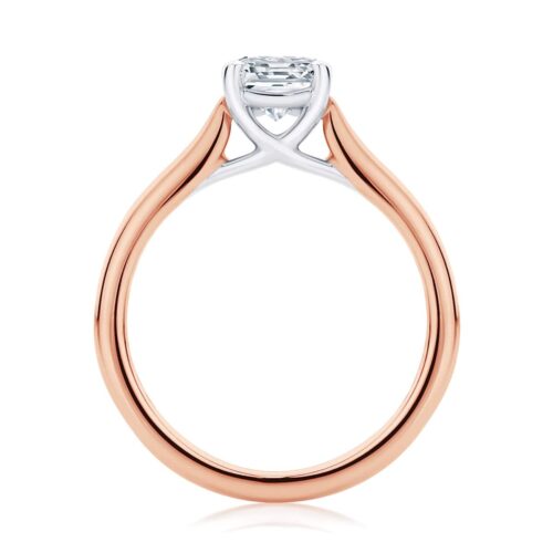 Asscher Diamond Solitaire Ring in Rose Gold | Ballerina (Asscher)