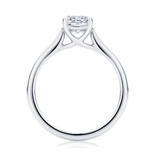 Asscher Diamond Solitaire Ring in White Gold | Ballerina (Asscher)