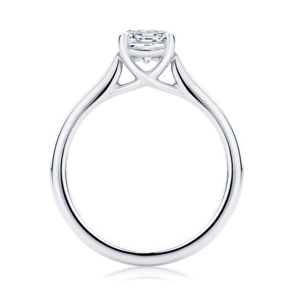 Asscher Diamond Solitaire Ring in White Gold | Ballerina (Asscher)