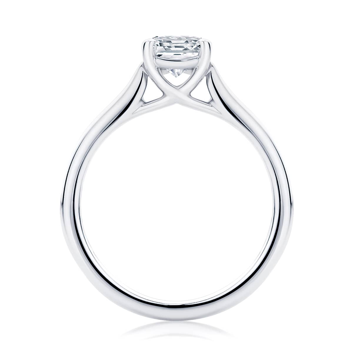 Asscher Diamond Solitaire Ring in White Gold | Ballerina (Asscher)